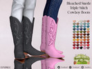 Sims 4 — Bleached Suede Triple Stitch Cowboy Boots Set by LVNDRCC — Set of practical and modern cowboys shoes. With a