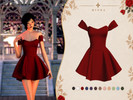 Sims 4 — Dreamy Off-Shoulder Dress by MioraTR — A romantic off-shoulder mini dress designed to bring an elegant and