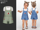 Sims 4 — Tatum Dungarees With Ladybug Pocket And T Shirt by talarian — Toddler outfit with short sleeve T shirt, dungaree