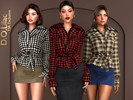 Sims 4 — Plaid Affair Set by DOLilac — Includes: (Top + 2 Bottom)