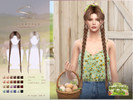 Sims 4 — S-CLUB double long braids hair Countryside Charm by S-Club — double braids hairstyle 090926, thank you.
