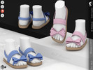 Sims 4 — Shoes KP1V- Child by KaTPurpura — Flat fiber-material sandals with a large bow