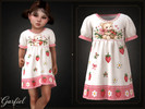 Sims 4 — Toddler - Sweet strawberry dress with cute character motif and floral trim by Garfiel — A charming toddler dress