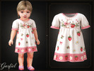 Sims 4 — Infant - Sweet printed dress with strawberries and floral details by Garfiel — A charming infant dress with a
