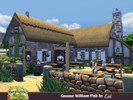 Sims 4 — Gnome William Pub NO CC by evi — Typical country pub with cosy indoor space and outdoor.