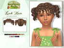 Sims 4 — Leah Hair by Lewbertsn00tles — A very curly hairstyle with two pigtails and bangs. Maxis Match