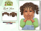 Sims 4 — Leah Hair - Toddler version by Lewbertsn00tles — A very curly hairstyle with two pigtails and bangs. Maxis Match