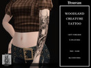 Sims 4 — Woodland Creature Tattoo by Venerian - Left Forearm by Venerian — 4 swatches; two placements with two opacity