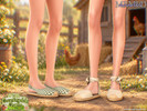 Sims 4 — Farmhouse Stroll Set by Mermalade — Linen Lace-Up Espadrilles S785
