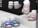 Sims 4 — Shoes KP1V- Infant by KaTPurpura — Flat fiber-material sandals with a large bow