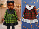 Sims 4 — Infant - Tartan bow collar dress by MysteriousOo — A charming plaid infant dress featuring long sleeves, a