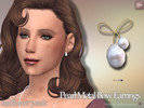 Sims 4 — Pearl Metal Bow Earrings by SunflowerPetalsCC — A pair of small, dainty earrings in the shape of bows and