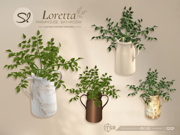 Sims 4 — Loretta Plant Jug by SIMcredible! — To bring a warm touch to your Loretta Farmhouse bathroom, we created a