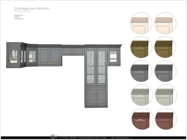 Sims 4 — Cottagecore - cabinet by Severinka_ — A furniture and decor set for the kitchen.
