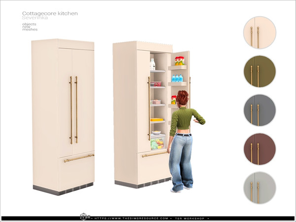Sims 4 — Cottagecore - fridge by Severinka_ — A furniture and decor set for the kitchen.