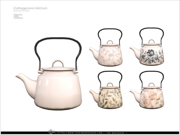 Sims 4 — Cottagecore - kettle by Severinka_ — A furniture and decor set for the kitchen.