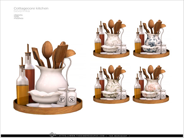 Sims 4 — Cottagecore - utensils tray by Severinka_ — A furniture and decor set for the kitchen.