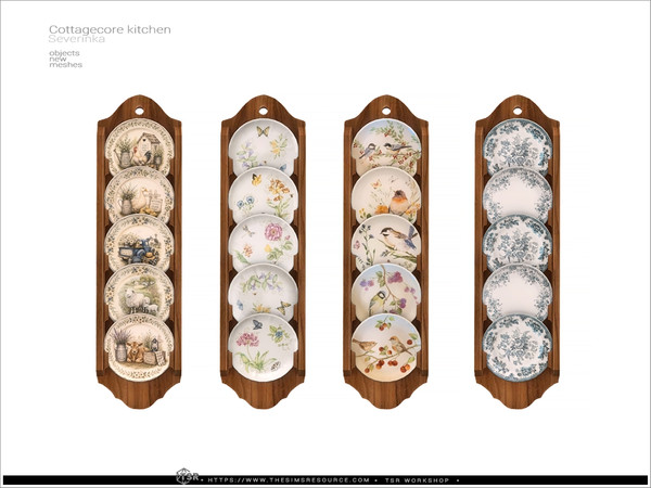 Sims 4 — Cottagecore - wall plates display by Severinka_ — A furniture and decor set for the kitchen.