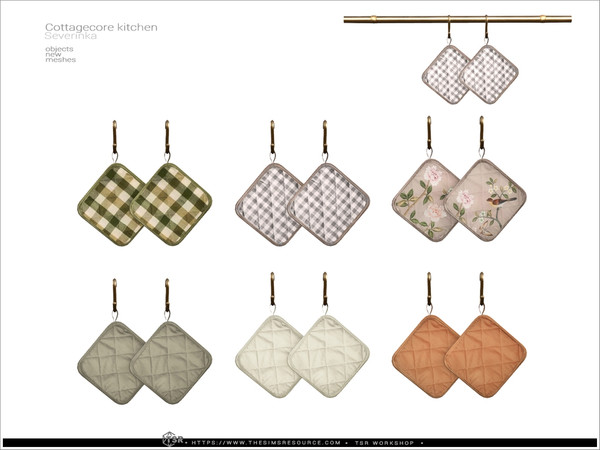 Sims 4 — Cottagecore - potholders by Severinka_ — A furniture and decor set for the kitchen.