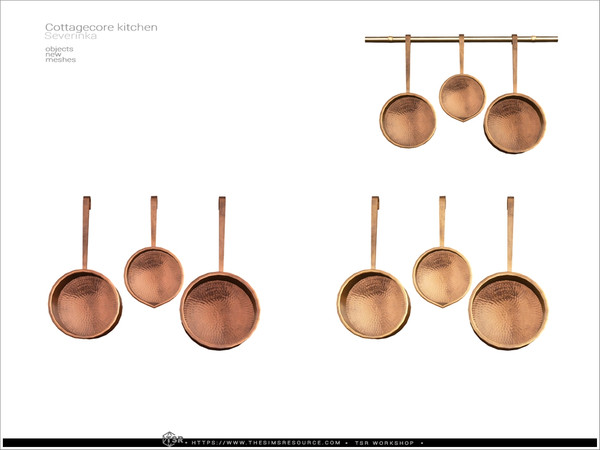 Sims 4 — Cottagecore - wall pots by Severinka_ — A furniture and decor set for the kitchen.