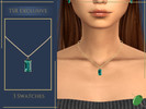 Sims 4 — Simple Emerald Necklace by Pitted0live — Emerald pendant on a chain necklace Custom catalog image