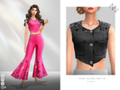 Sims 4 — SHORT-SLEEVED TANK TOP by ZNsims — vest, sleeveless, stars, high-waist, casual