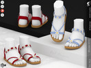 Sims 4 — Shoes KP1X- Child by KaTPurpura — Flat fiber sandals with white flower embellishments