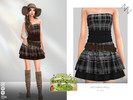 Sims 4 — CHECKERED DRESS by ZNsims — check pattern, dress, belt, casual, color contrast