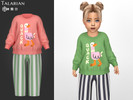 Sims 4 — Arabella Outfit With Duck Sweatshirt And Striped Pants by talarian — Playful toddler outfit with a cozy duck