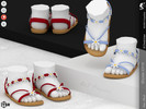 Sims 4 — Shoes KP1X- Infant by KaTPurpura — Flat fiber sandals with white flower embellishments