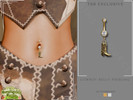 Sims 4 — Countryside Charm - Cowboy Belly Piercing by Glitterberryfly — A gold cowboy boot belly piercing, works best for