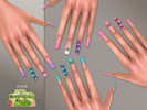Sims 4 — Butterfly Long Nails by Suzue — New Mesh (Suzue)