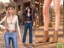 Sims 4 — Bella Ranch Set by Mermalade — Bella Ranch Shirt
