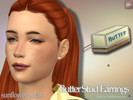 Sims 4 — Butter Stud Earrings by SunflowerPetalsCC — A pair of stud earrings in the shape of a stick of butter. Comes in