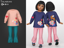 Sims 4 — Lila Outfit With Floral Sweatshirt And Flared Pants by talarian — Playful toddler outfit with a cozy sweatshirt,