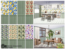 Sims 4 — Frutto - Wallpaper by marychabb — For short , medium , tall wall Kategory: Wallpaper Swatches - 8 Value - 15