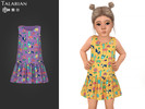 Sims 4 — Molly Dress With Animal Print And Ruffle Hem by talarian — Playful toddler dress with a colorful animal print,