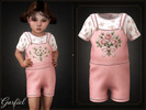 Sims 4 — Toddler - Floral layered romper set with embroidered bouquet detail by Garfiel — A charming toddler outfit