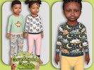 Sims 4 — Toddler Animal Farm Pajamas by Pelineldis — Kids fashion clothing: five pajamas for toddler boys and girls with