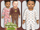 Sims 4 — Infants Countryside Babygrows by Pelineldis — Kids fashion clothing: five babygrows for infants boys and girls