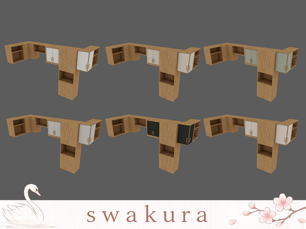 Sims 4 — HANEUL Kitchen Cabinet by Swakura — HANEUL Kitchen Cabinet