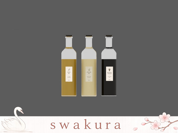 Sims 4 — HANEUL Oil Bottle by Swakura — HANEUL Kitchen Cabinet