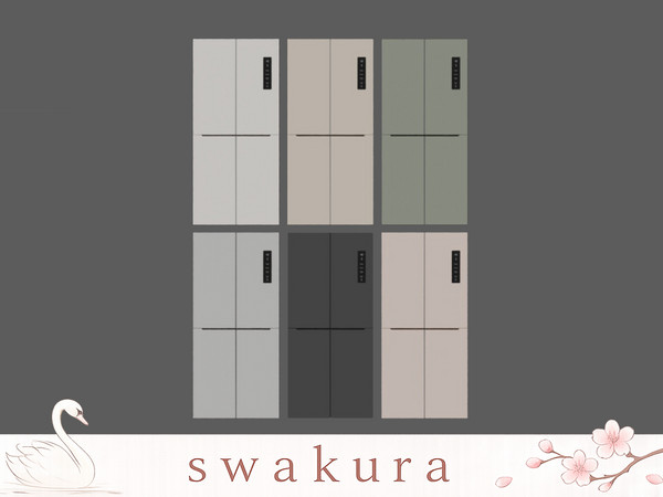 Sims 4 — HANEUL Refrigerator by Swakura — HANEUL Kitchen Cabinet