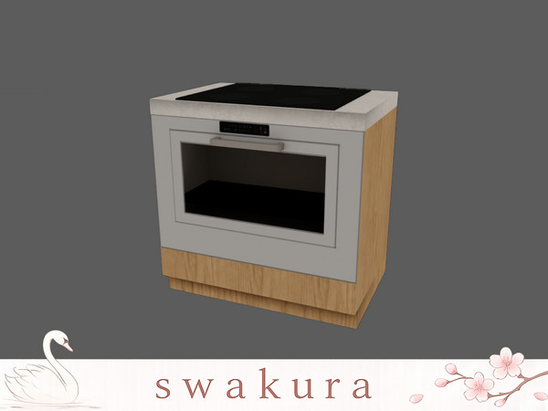 Sims 4 — HANEUL Stove by Swakura — HANEUL Kitchen Cabinet