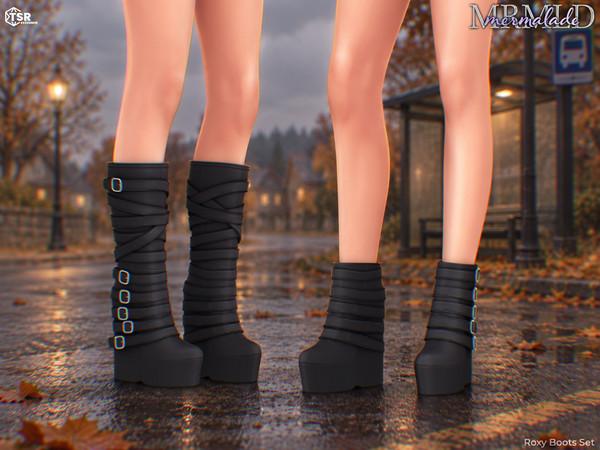 Sims 4 — Roxy Boots Set by Mermalade — Roxy Tall Boots S789