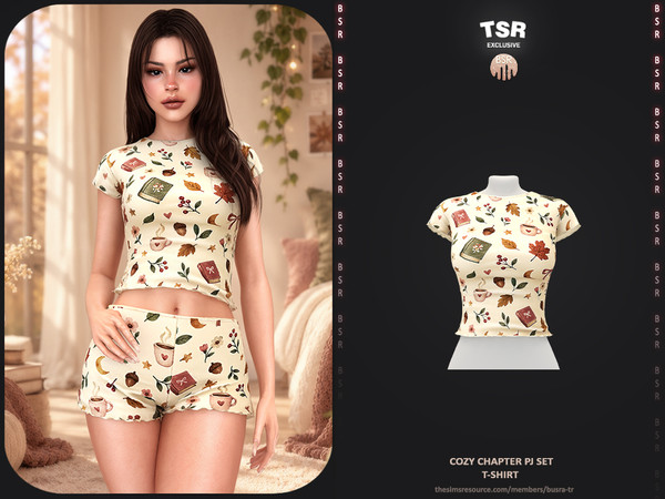 Sims 4 — Cozy Chapter Pj Set - T-Shirt by busra-tr — - BD1699