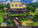 Sims 4 — The Bridge House No CC by evi — A two floor country house built next to a lake with three bedrooms and twwo