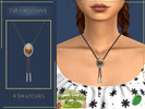 Sims 4 — Layla Bolo Tie by Pitted0live — Countryside Charm Western style bolo tie with a braided cord and brown stone