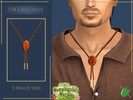 Sims 4 — John Bolo Tie by Pitted0live — Countryside Charm Snakestone bolo tie for men with a braided cord Custom catalog