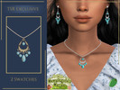 Sims 4 — Sadie Turquoise Necklace by Pitted0live — Countryside Charm Intricate western style pendant necklace with